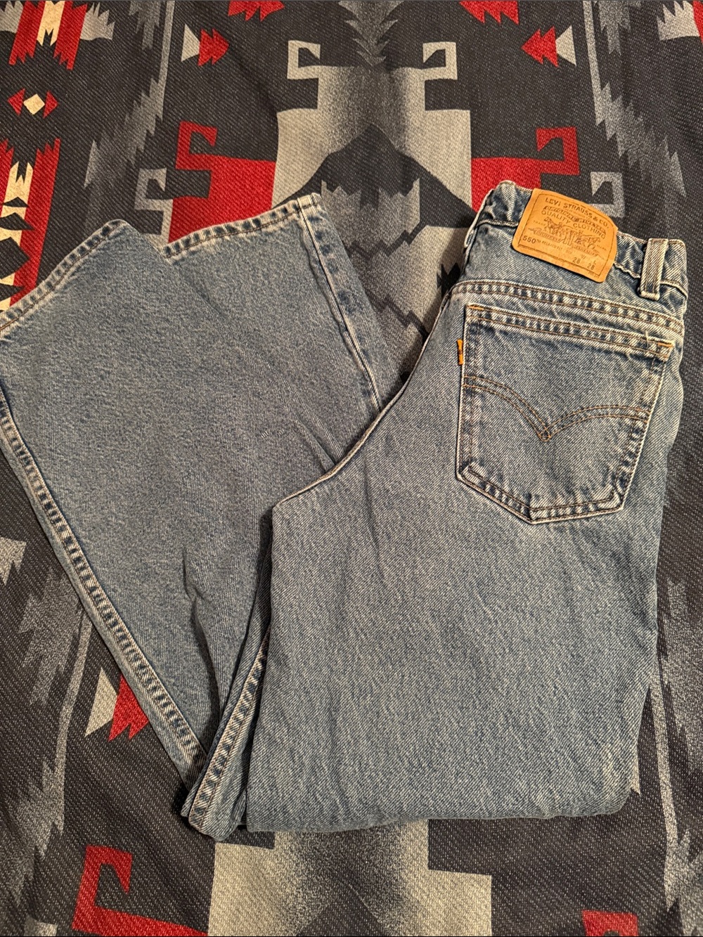 Levi's Vintage Orange Tab 550 Relaxed Fit student cut Jeans